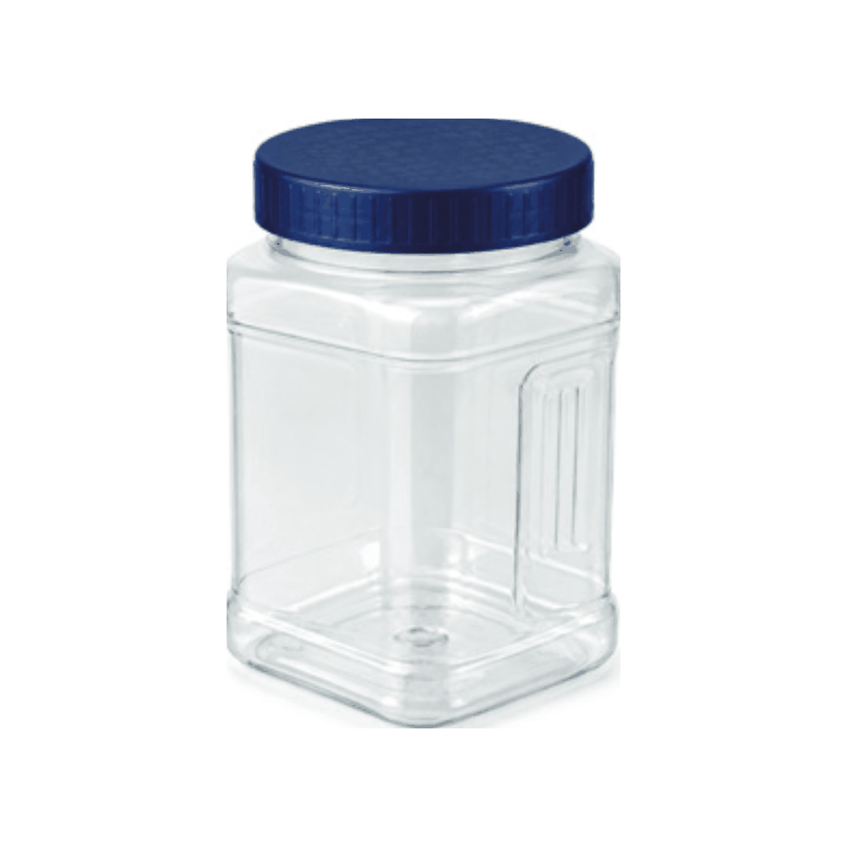 F90149 900ml 90mm口PET食品罐｜蓝色塑料旋盖高方形罐