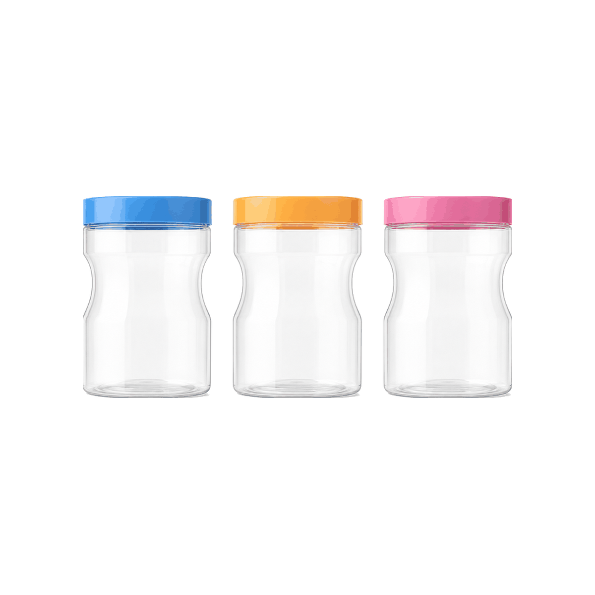Y75123 480ml 75mm口PET休闲食品罐｜多色塑料盖收腰透明瓶