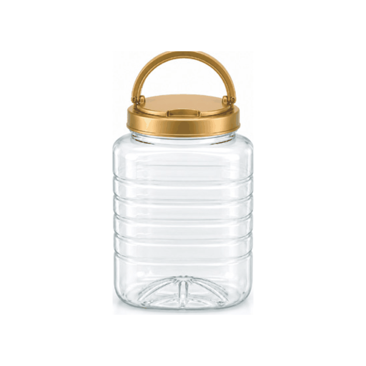 F95140.5 1200ml 95mm口PET谷物坚果罐｜金色提手盖广口瓶