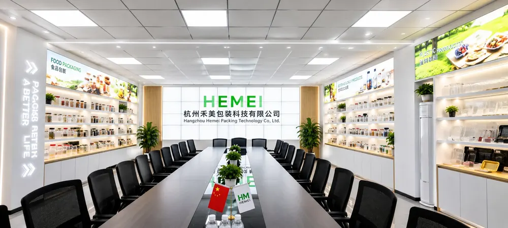 禾美包装产品展厅与商务洽谈区