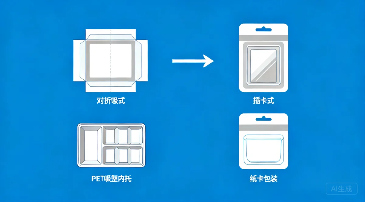 吸塑包装对折式和插卡式怎么选?PET吸塑内托与纸卡包装选型FAQ——示意图2