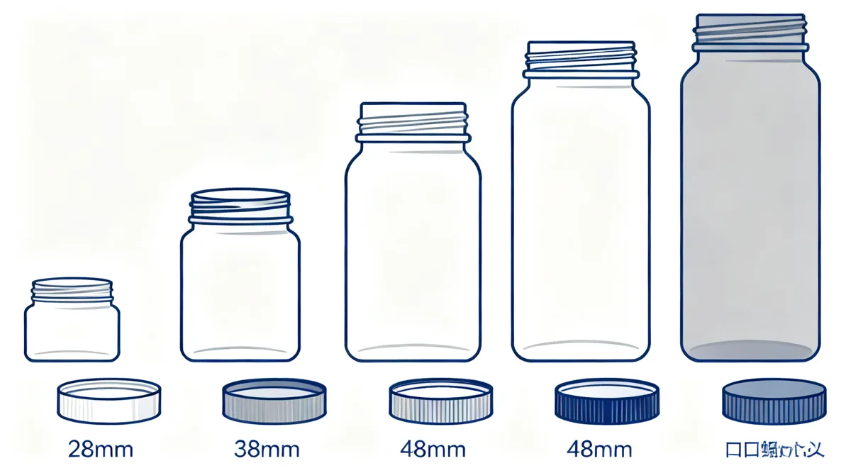 食品包装瓶瓶口规格怎么选？28mm、38mm、48mm、广口螺纹与盖型适配 FAQ——示意图2